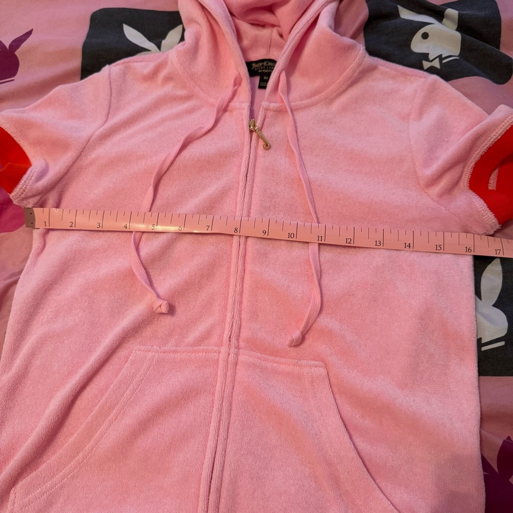 Juicy Couture Pink and Red Hoodie with Varsity JC Logo - Picture 6 of 8